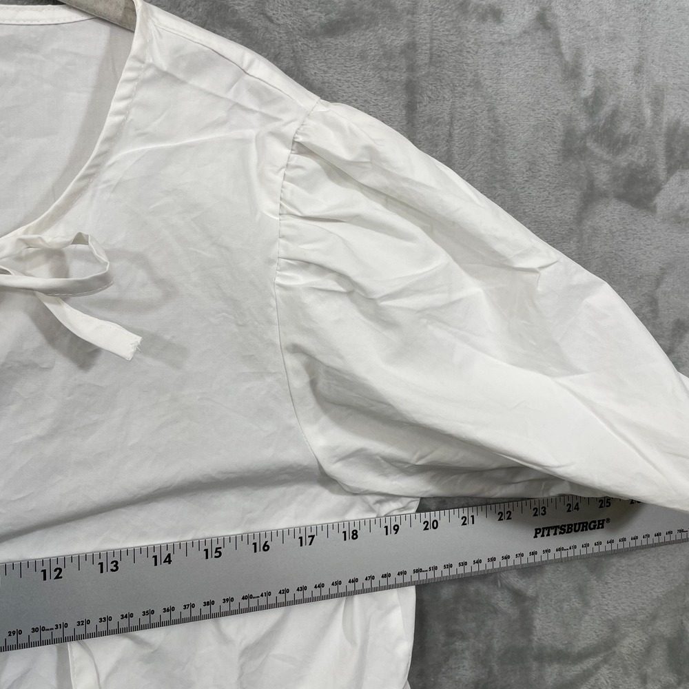 NEW Aaron & Amber Tie Front‎ Peplum Blouse Size Large Cotton Coquette Girly NWT - Picture 6 of 9